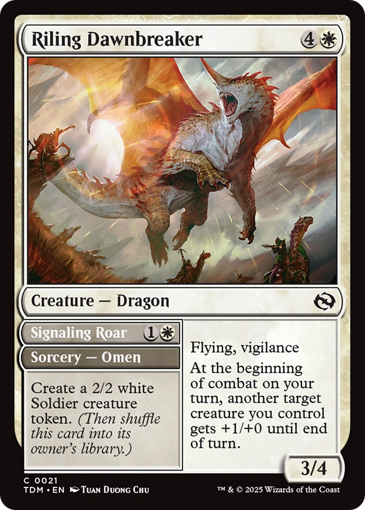 Riling Dawnbreaker // Signaling Roar (TDM-021) Foil