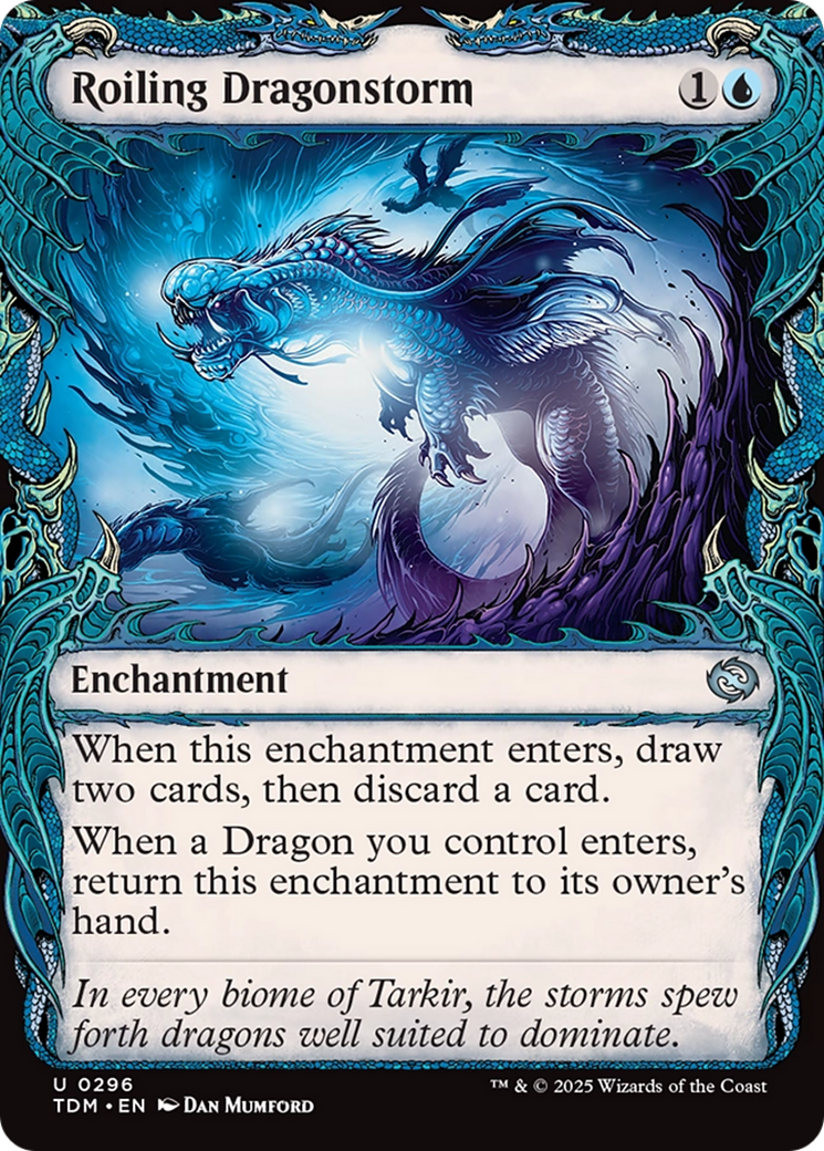 Roiling Dragonstorm (TDM-296): (Showcase, enchantment) Foil