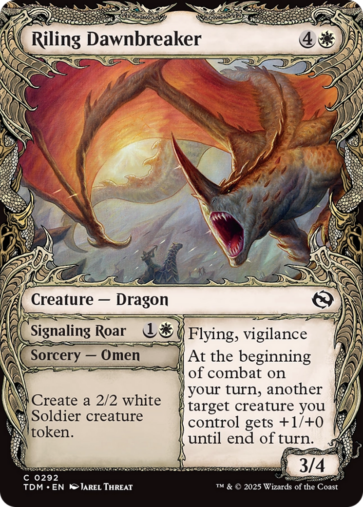 Riling Dawnbreaker // Signaling Roar (TDM-292): (Showcase) Foil