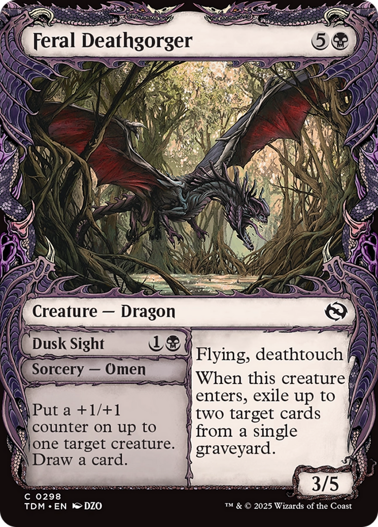 Feral Deathgorger // Dusk Sight (TDM-298): (Showcase) Foil